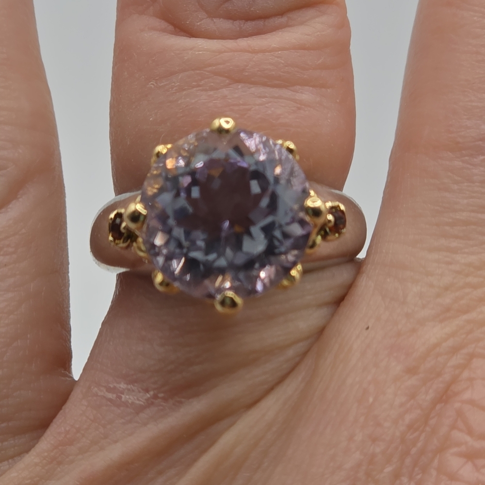 Victoria Wieck  Rose De France Amethyst And Garnet Ring - Picture 9 of 13